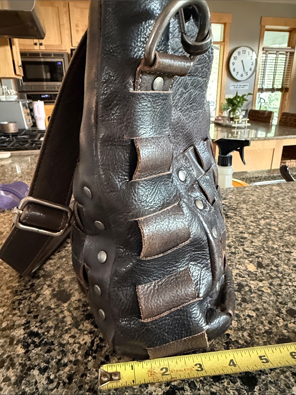 Bed Stu Black Woven Leather Shoulder Bag - Picture 3 of 16